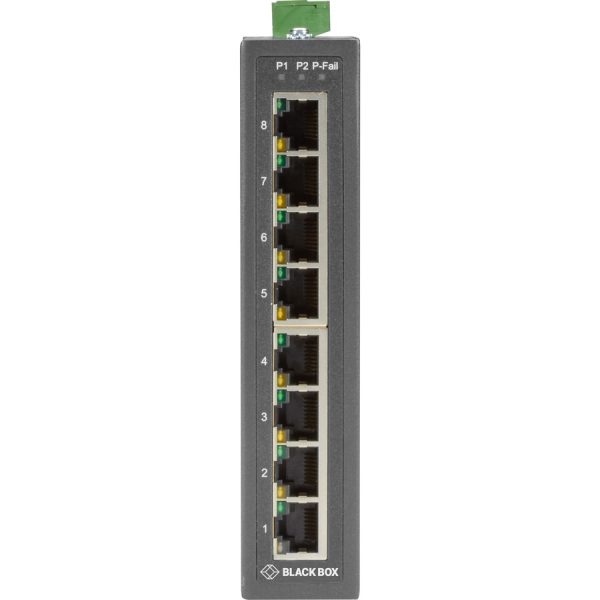 Black Box Industrial 10/100-Mbps Ethernet Switch - Unmanaged, Extreme Temperature, 8-Port - Image 2