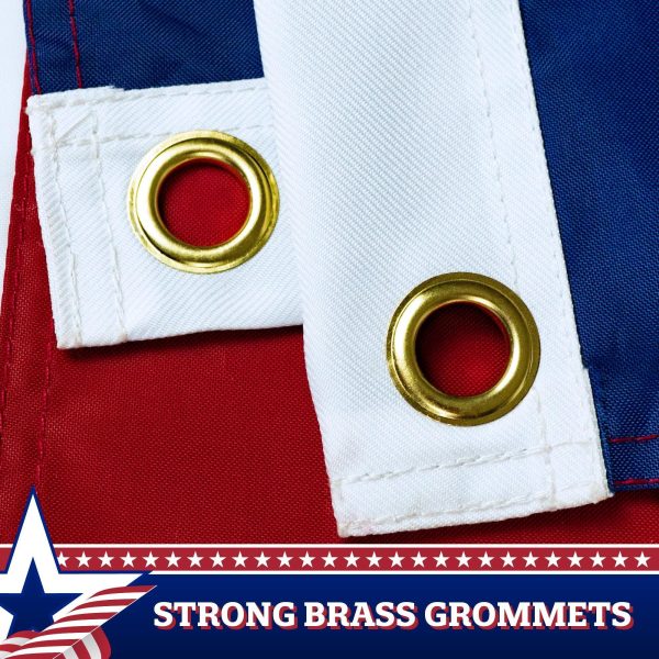 G128 2-Pack: Betsy Ross Pull Down Bunting Flag | 1.67x8 Ft | Embroidered Polyester - Image 2
