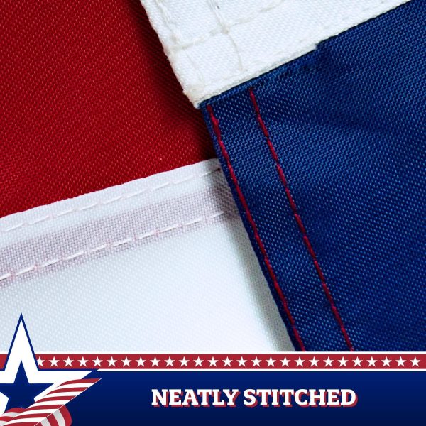 G128 2-Pack: Betsy Ross Pull Down Bunting Flag | 1.67x8 Ft | Embroidered Polyester - Image 6