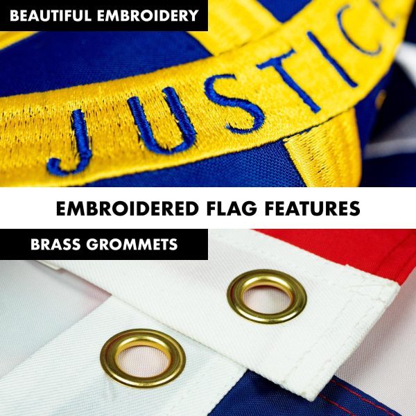 G128 - 6 Feet Tangle Free Spinning Flagpole (Black) Georgia Flag Brass Grommets Embroidered 3x5 ft (Flag Included) Aluminum Flag Pole - Image 4