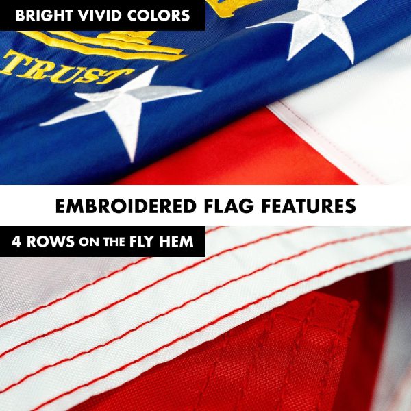 G128 - 6 Feet Tangle Free Spinning Flagpole (Black) Georgia Flag Brass Grommets Embroidered 3x5 ft (Flag Included) Aluminum Flag Pole - Image 5