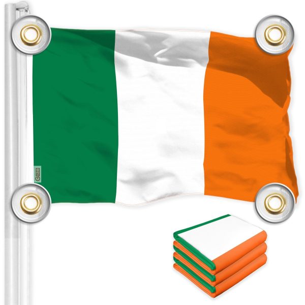 G128 3 Pack: Ireland Irish Flag | 3x5 Ft | LiteWeave Pro Series Printed 150D Polyester, 4 Corner Brass Grommets | Country Flag, Vibrant Colors, Perfect For Balcony, More Durable Than 100D 75D Poly