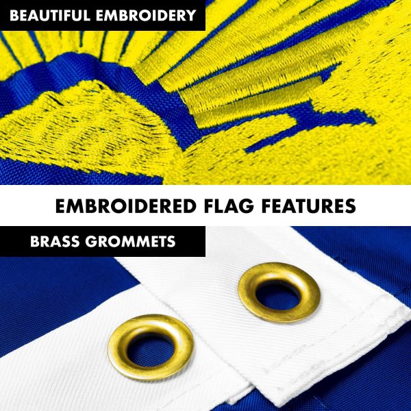 G128 - 6 Feet Tangle Free Spinning Flagpole (Silver) Oregon Double Sided Brass Grommets Embroidered 3x5 ft (Flag Included) Aluminum Flag Pole - Image 4