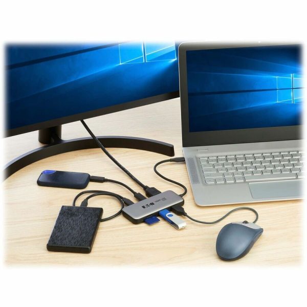 Eaton Tripp Lite Series USB-C Multiport Adapter - 4K 60 Hz HDMI, USB 3.2 Gen 2 Hub Ports, Memory Card Slots, 100W PD Charging, HDR, HDCP 2.2 - Image 2