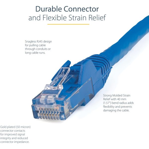 StarTech.com 14ft CAT6 Ethernet Cable - Blue Snagless Gigabit - 100W PoE UTP 650MHz Category 6 Patch Cord UL Certified Wiring/TIA - Image 4