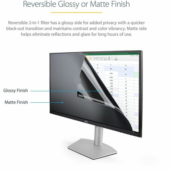 StarTech.com Monitor Privacy Screen for 19" Display - Widescreen Computer Monitor Security Filter - Blue Light Reducing Screen Protector - Image 3