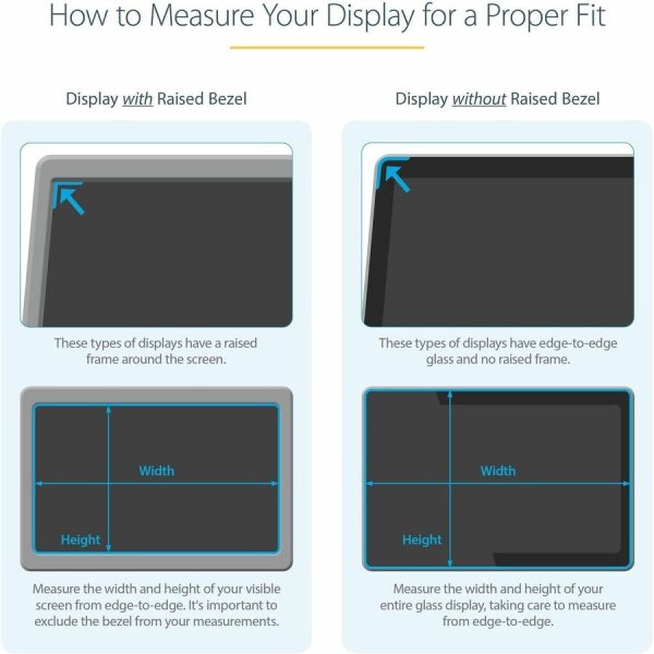 StarTech.com Monitor Privacy Screen for 19" Display - Widescreen Computer Monitor Security Filter - Blue Light Reducing Screen Protector - Image 4