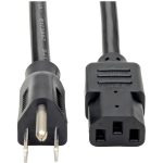 Eaton Tripp Lite Series Computer Power Cord, NEMA 5-15P to C13 - Heavy-Duty, 15A, 125V, 14 AWG, 2 ft. (0.61 m), Black