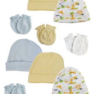Baby Boy Infant Caps And Mittens (pack Of 12) Nc_0317