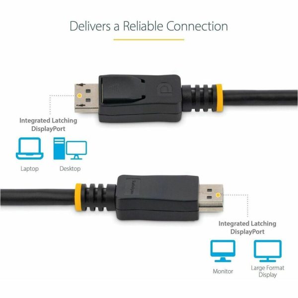 StarTech.com 1ft (30cm) DisplayPort 1.2 Cable, 4K x 2K UHD VESA Certified DisplayPort Cable, Short DP Cable/Cord for Monitor, w/ Latches - Image 5