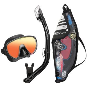 Sport Adult Serene Mask and Dry Snorkel Combo with Reusable Travel Bag