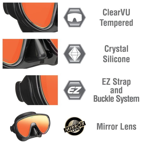 Sport Adult Serene Mask and Dry Snorkel Combo with Reusable Travel Bag - Image 2