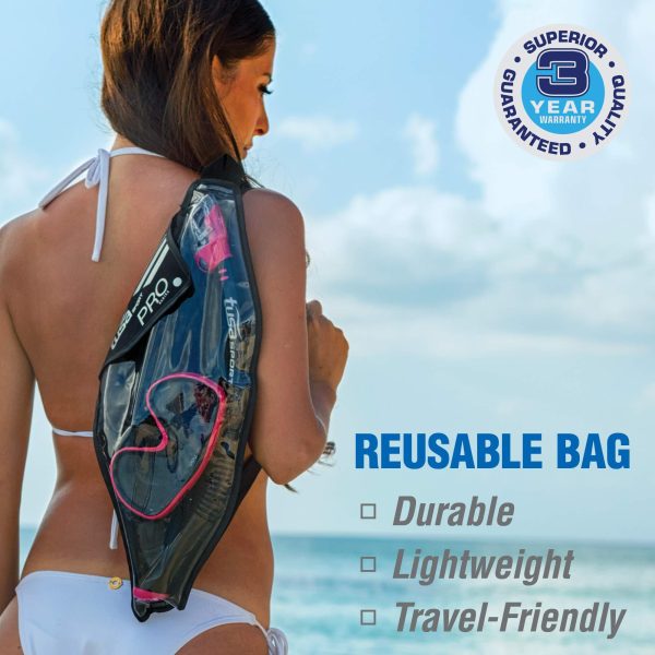Sport Adult Serene Mask and Dry Snorkel Combo with Reusable Travel Bag - Image 6