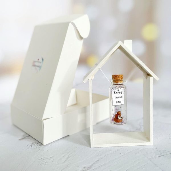 I'm Sorry Gifts for Her and Him   Personalised Apology Gift   Cute Poop in a Jar and Sorry Card   Forgive Me Present Idea (in White Wood Frame Sorry I was a little   Brown Poop) - Image 6