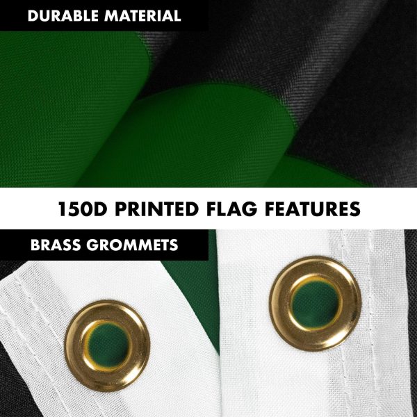 G128 Combo Pack: Flag Pole 6 FT White Tangle Free & Thin Green Line Flag 3x5 FT Brass Grommets Printed Polyester (Flag Included) Aluminum Flag Pole - Image 4