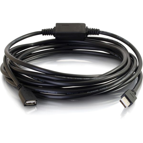 C2G 16ft USB Active Extension Cable - USB A to USB A Extension Cable - USB 2.0 - Plenum, CMP-Rated - M/F - Image 2