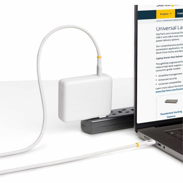 StarTech.com 13ft White USB-C Charging Cable, USB-IF Certified USB C Cable, 240W PD EPR, USB 2.0 Type-C Laptop Charger Cord, TPE Jacket - Image 5