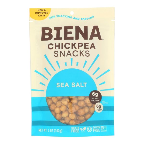 Biena Chickpea Snacks - Sea Salt - Case of 8 - 5 oz. - Image 3