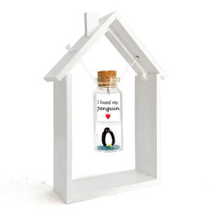 Cute Girlfriend and Boyfriend Gifts   Personalized Anniversary Present for Her Him   Custom Birthday Gift Idea for Women Men (Black and White Penguin   I Found My Penguin in Wooden Frame)