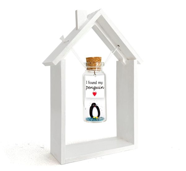 Cute Girlfriend and Boyfriend Gifts   Personalized Anniversary Present for Her Him   Custom Birthday Gift Idea for Women Men (Black and White Penguin   I Found My Penguin in Wooden Frame)