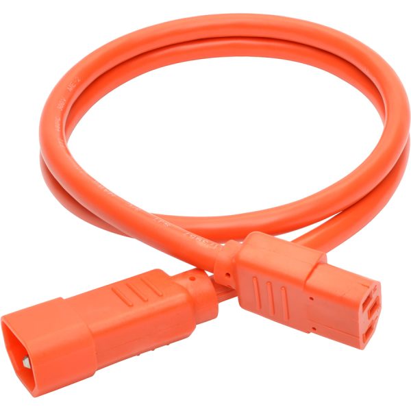 Eaton Tripp Lite Series Heavy-Duty PDU Power Cord, C13 to C14 - 15A, 250V, 14 AWG, 3 ft. (0.91 m), Orange - Image 2