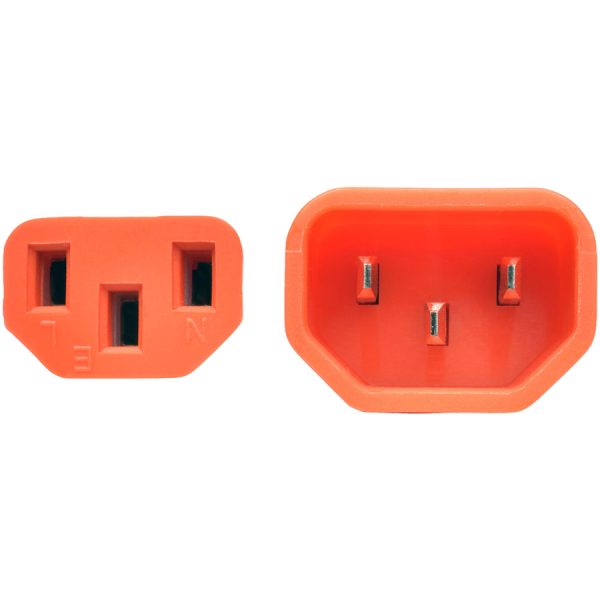 Eaton Tripp Lite Series Heavy-Duty PDU Power Cord, C13 to C14 - 15A, 250V, 14 AWG, 3 ft. (0.91 m), Orange - Image 3