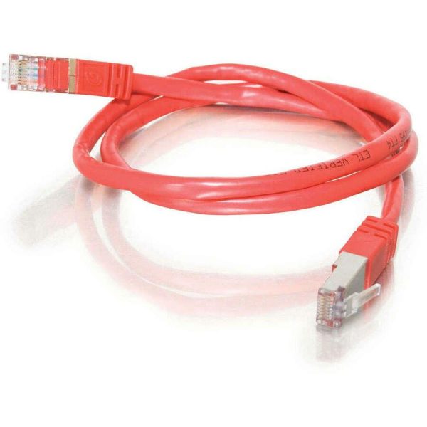 C2G-3ft Cat5e Molded Shielded (STP) Network Patch Cable - Red - Image 2