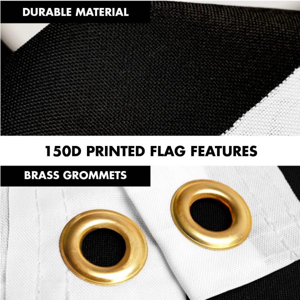 G128 Combo Pack: 6 Ft Tangle Free Spinning Flagpole (Silver) & Checkered Flag Flag 3x5 Ft Printed 150D Polyester, Brass Grommets (Flag Included) Aluminum Flag Pole - Image 4