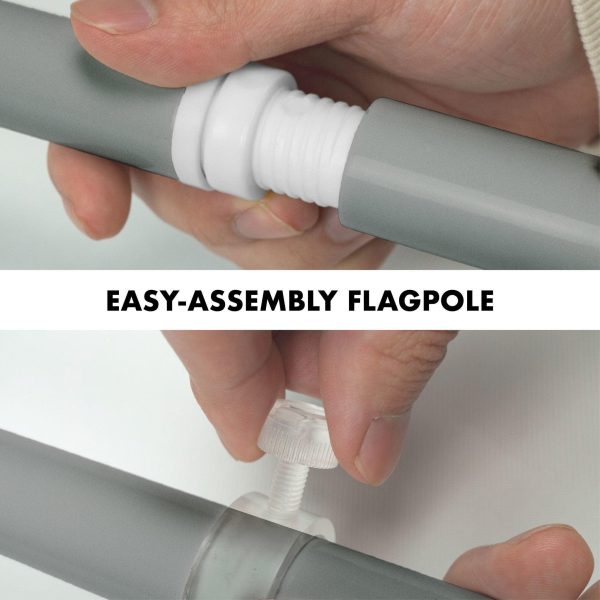 G128 Combo Pack: 6 Ft Tangle Free Spinning Flagpole (Silver) & Checkered Flag Flag 3x5 Ft Printed 150D Polyester, Brass Grommets (Flag Included) Aluminum Flag Pole - Image 6