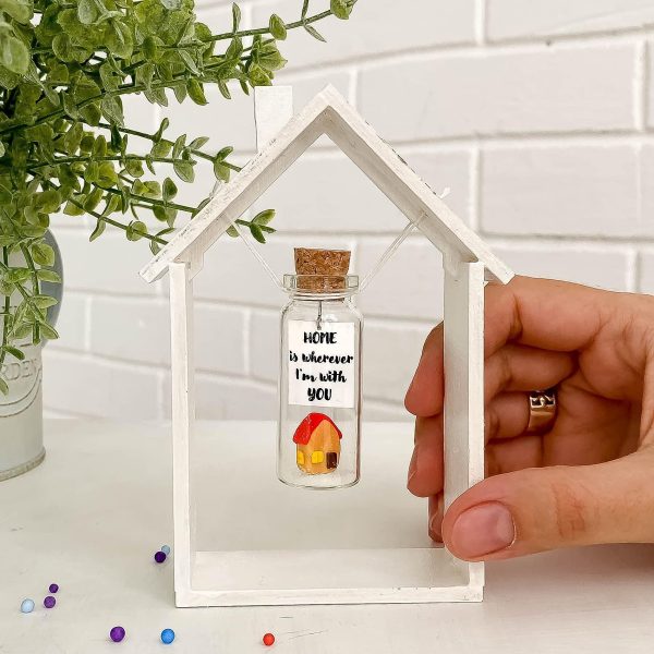 Cute Girlfriend and Boyfriend Gifts   Personalized Anniversary Present for Her Him   Custom Birthday Gift Idea for Women Men (Home is Wherever I'm with You in Wooden Frame) - Image 3