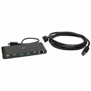 C2G USB-C 6-in-1 Mini Docking Station Bundle for Laptops