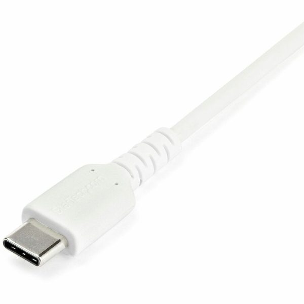 StarTech.com 1m USB A to USB C Charging Cable - Durable Fast Charge & Sync USB 2.0 to USB Type C Data Cord - Aramid Fiber M/M 3A White - Image 3