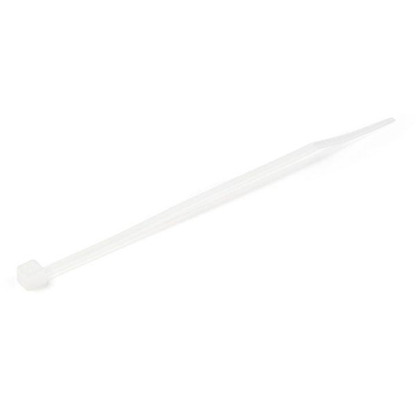 StarTech.com 4"(10cm) Cable Ties, 7/8"(22mm) Dia, 18lb(8kg) Tensile Strength, Nylon Self Locking Zip Ties, UL Listed, 100 Pack, White - Image 2
