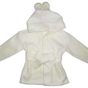 Fleece Robe With Hoodie Yellow 965y