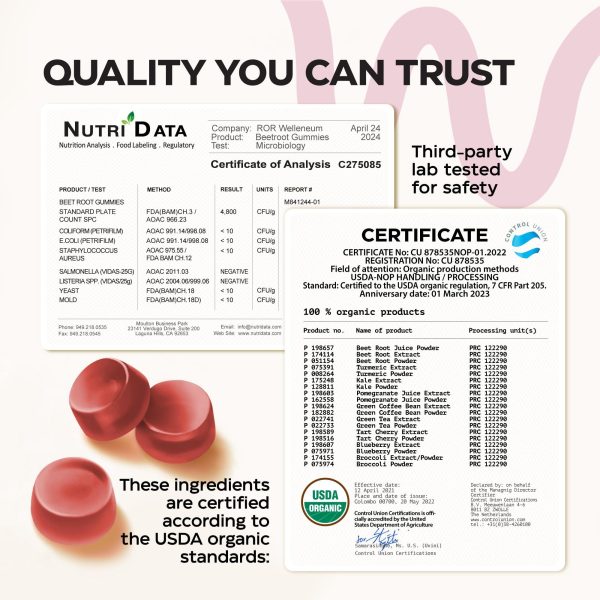 Beets for High Blood Pressure 5000 Mg   Beet Root Chews with Pomegranate Juice Powder   Nitric Oxide Gummies for Energy Cardio Health   Gummy Supplement for Men and Women   Sugar Free   2 Pack - Image 6