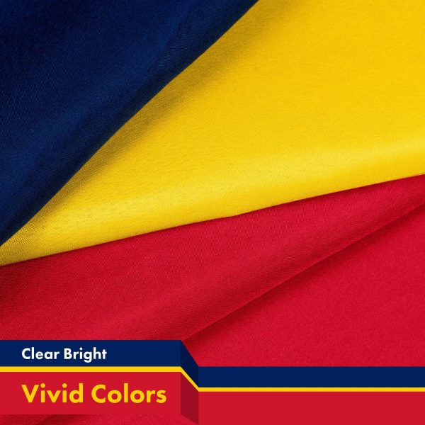 G128 10 Pack: Chad (Chadian) Flag | 3x5 feet | Printed 150D Indoor/Outdoor, Vibrant Colors, Brass Grommets, Quality Polyester, Much Thicker More Durable Than 100D 75D Polyester - Image 3