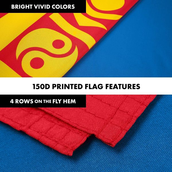 G128 Combo Pack: 6 Ft Tangle Free Aluminum Spinning Flagpole (Silver) & Mongolia Mongolian Flag 3x5 Ft, LiteWeave Pro Series Printed 150D Polyester | Pole with Flag Included - Image 5