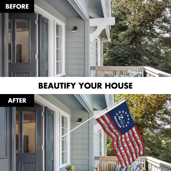 G128 Combo Pack: 6 Ft Tangle Free Aluminum Spinning Flagpole (Silver) & 2nd Amendment American Flag 3x5 Ft, LiteWeave Pro Series Printed 150D Polyester | Pole with Flag Included - Image 3