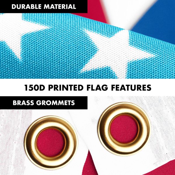 G128 Combo Pack: 6 Ft Tangle Free Spinning Flagpole (Black) & Missouri Flag 3x5 Ft Printed 150D Polyester, Brass Grommets (Flag Included) Aluminum Flag Pole - Image 4