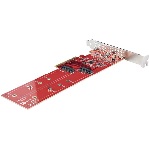 StarTech.com Dual M.2 PCIe SSD Adapter Card, x8 / x16 Dual NVMe or AHCI M.2 SSD to PCI Express 4.0, Up to 7.8GBps/Drive, For 2242/2260/2280/22110mm PCIe M-Key M2 SSDs, Bifurcation Required - PC/Linux Compatible - Image 2