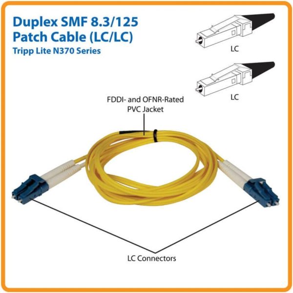Eaton Tripp Lite Series Duplex Singlemode 9/125 Fiber Patch Cable (LC/LC), 5M (16 ft.) - Image 2
