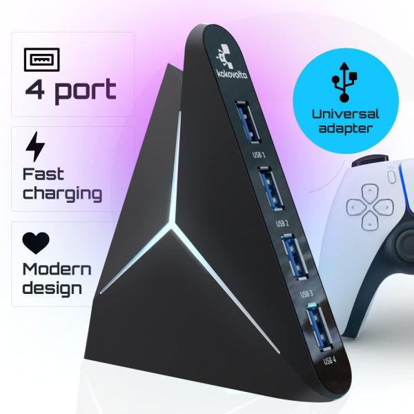 USB 3.0 Hub | Vertical Data Hub with Long Cord   4 Additional Ports for Mac & PC | Black… - Image 5