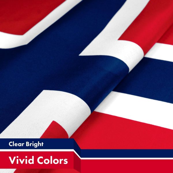 Norway Norwegian Flag 3x5 Ft 2-Pack 150D Printed Polyester By G128 - Image 3