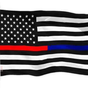 Thin Red & Thin Blue Line Flag 150D Printed Polyester 3x5 Ft