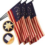 G128 3 Pack: Bennington 76 Tea-Stained Flag | 2.5x4 Ft | ToughWeave Pro Series Pole Sleeve Embroidered 420D Polyester | Historical Flag, Embroidered Design, High Quality, NO Flagpole Included