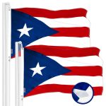 G128 2 Pack: Puerto Rico Puerto Rican Flag | 4x6 Ft | ToughWeave Series Embroidered 300D Polyester | Embroidered Design, Indoor/Outdoor, Brass Grommets