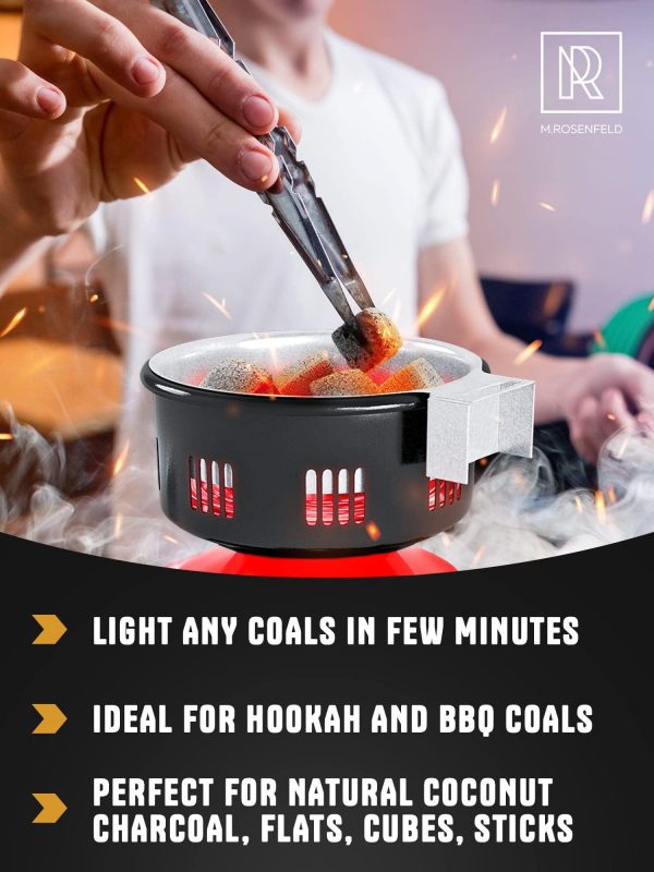 Premium Hookah Coal Burner   Red Burner for Hookah 450W – FIRE Tower Multipurpose Electric Stove for Hookah coals Burner for Shisha Free Hookah Tongs overheat Protection Hookah Charcoal Burner - Image 6