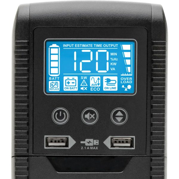 Eaton Tripp Lite Series Line Interactive UPS with USB and 10 Outlets - 120V, 1300VA, 720W, 50/60 Hz, AVR, ECO Series, ENERGY STAR V2.0 - Image 2