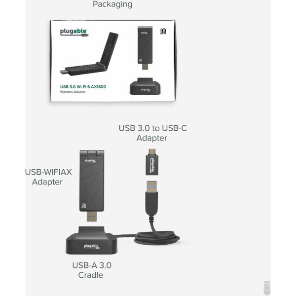 Plugable WiFi 6 USB WiFi Adapter for Desktop PC and Laptops, AX1800 USB 3.0 and USB C - Image 7