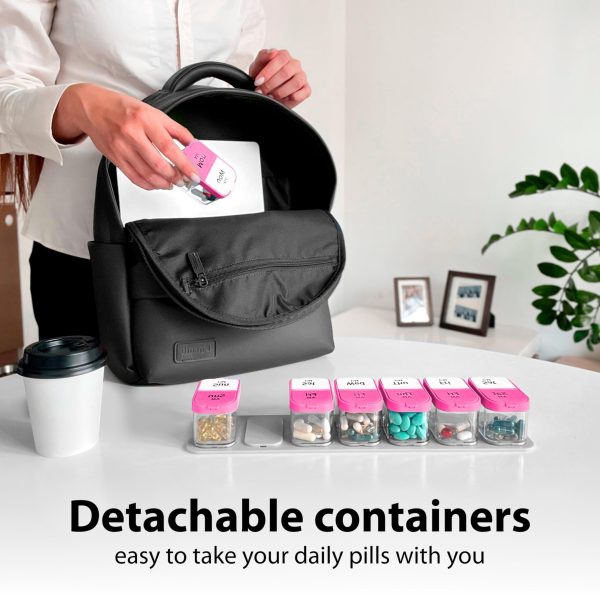 Extra Large Pill Organizer 2 Times A Day   Big Pill Box 7 Day Am Pm   XL Weekly Vitamin Holder Jumbo Medicine Container for Supplement XXL Daily Pill Case with Huge Oversized Compartments Pink White - Image 3
